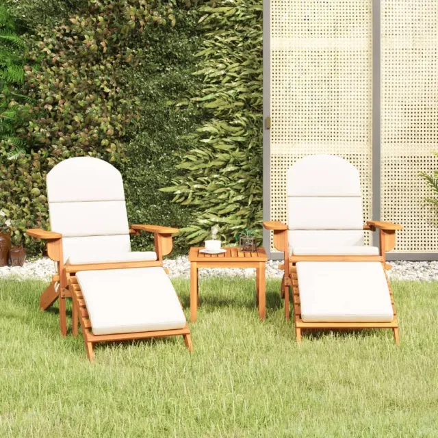 vidaXL 3-delige Loungeset Adirondack massief acaciahout Bruin