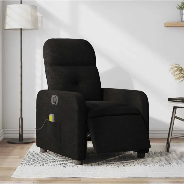 vidaXL Massagestoel elektrisch verstelbaar stof zwart