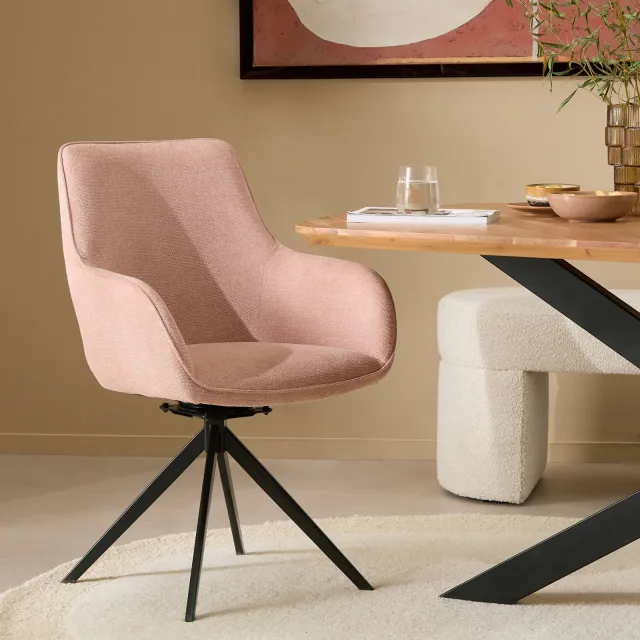 NOUS Living Loren eetkamerstoel roze, foto 2