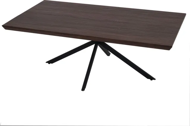 Cosmo Casa Salontafel - Woonkamertafel - Bruin Eiken - 40x110x60cm - Donkere Metalen Poten