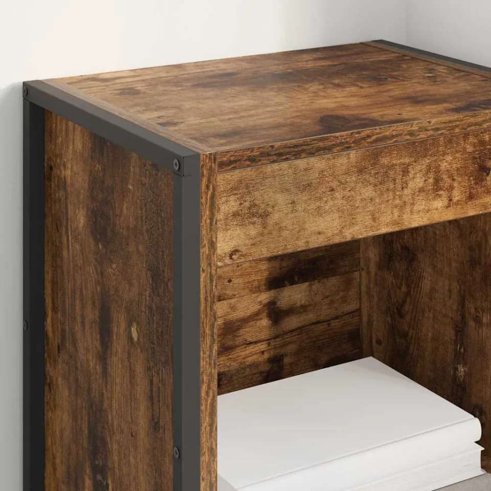 vidaXL Boekenkast 40 x 30 x 121 cm Bewerkt hout Rook Eik bruin, foto 4
