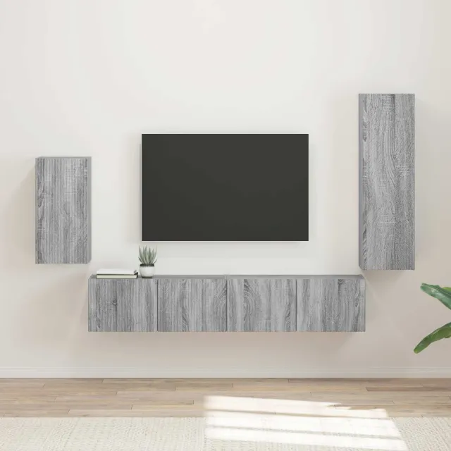 vidaXL Tv-meubelset 4 st 31 x 30 x 100 cm Grijs Sonoma, foto 2