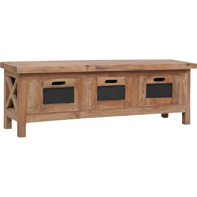 vidaXL Tv-meubel met 3 lades 120x30x40 cm massief mahoniehout Bruin