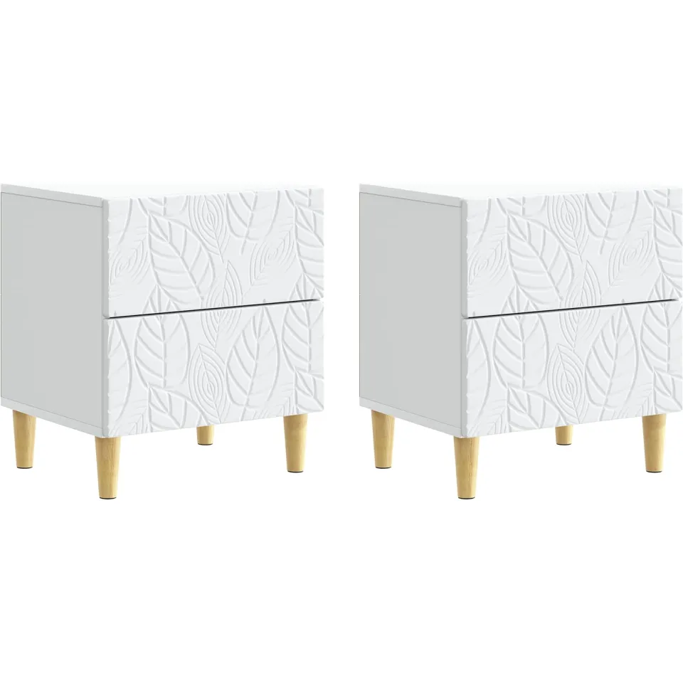 vidaXL Nachtkastje 2 st Wit 43 x 34,5 x 48 cm Bewerkt hout