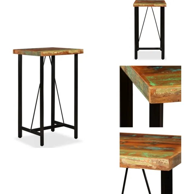 vidaXL Bartafel - 60x60x107 - cm - massief - gerecycled - hout Bruin
