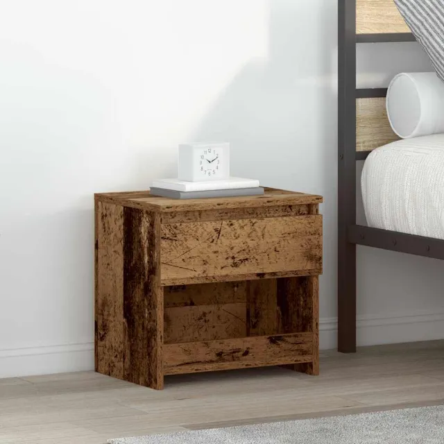 vidaXL Nachtkastjes 2 st 40x30x39 cm bewerkt hout oud houtkleurig bruin, foto 2