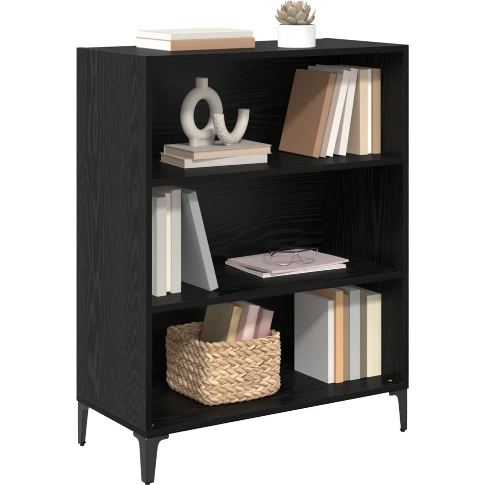 vidaXL Dressoir Zwart Eiken 69,5 x 32,5 x 90 cm Bewerkt hout