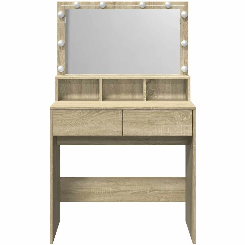 vidaXL Kaptafel met LED 80x41x134,5 cm sonoma eikenkleurig, foto 4