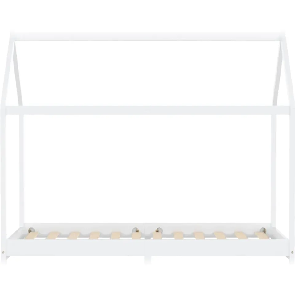 vidaXL Kinderbedframe massief grenenhout wit 90x200 cm, foto 3