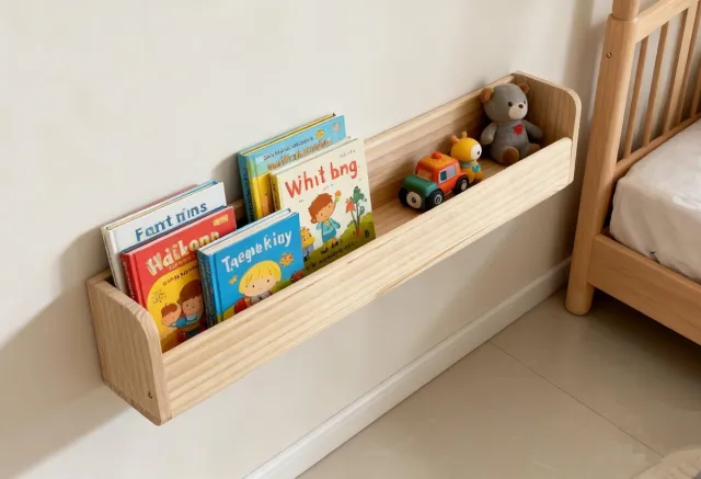 Ibenzoa Massief houten boekenkast en opberger voor boeken en speelgoed Naturel