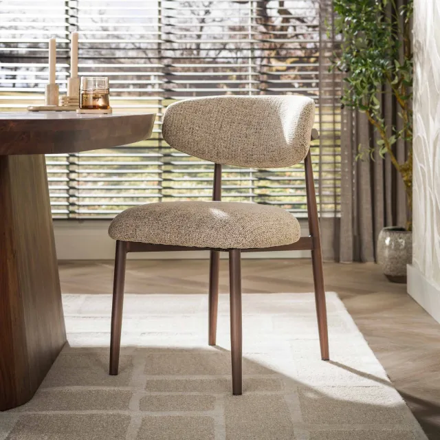 Hoyz Collection Eetkamerstoel Savi - Beige - 59x53x81 cm - Set van 2