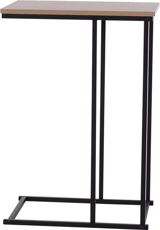 H&S Collection H&S - Collection - Bijzettafel - met - MDF - tafelblad - naturel - en - zwart