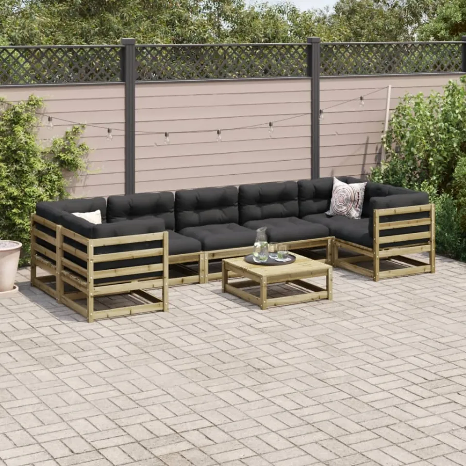 vidaXL 8-delige Loungeset geïmpregneerd grenenhout bruin, foto 2