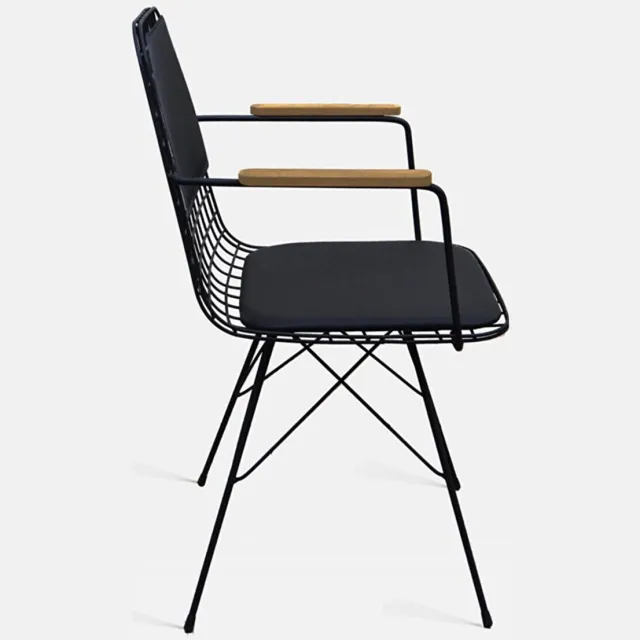 Musson Wire Chair - eetkamerstoel - zwart - 82x45x56 - designstoel - luxe draad stoel - Wire Chair - Luxe draadstoel