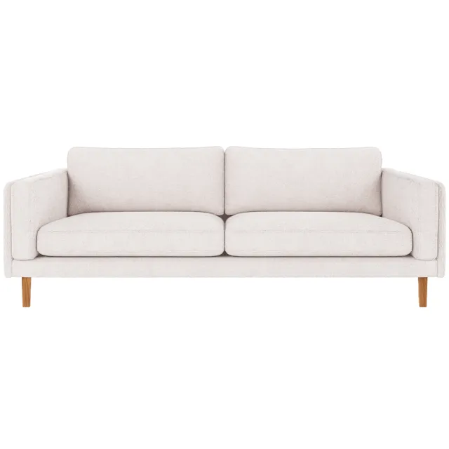 Rowico Home Braden gestoffeerde 3-zitsbank wit met houten poten - 216 cm