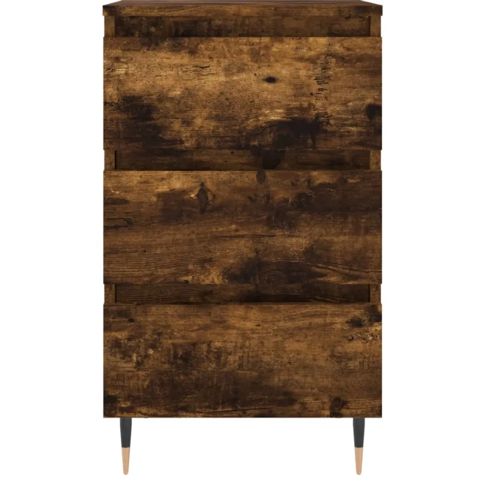 vidaXL Nachtkastjes 2 st 40x35x69 cm bewerkt hout gerookt eikenkleurig Bruin