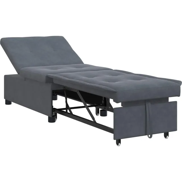 vidaXL Slaapbank Donkergrijs 194 x 67 x 82 cm Fluweel grijs