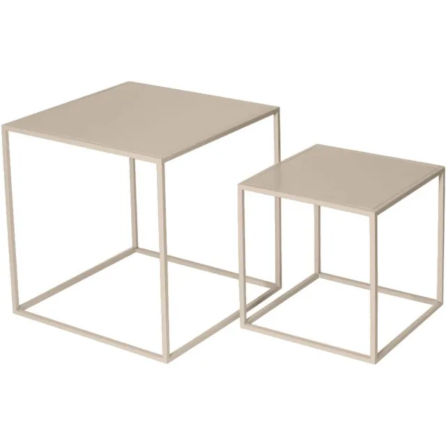 Beekwilder Tafels - Set 40cm en 30cm - Beige - Kubus - Plantentafel