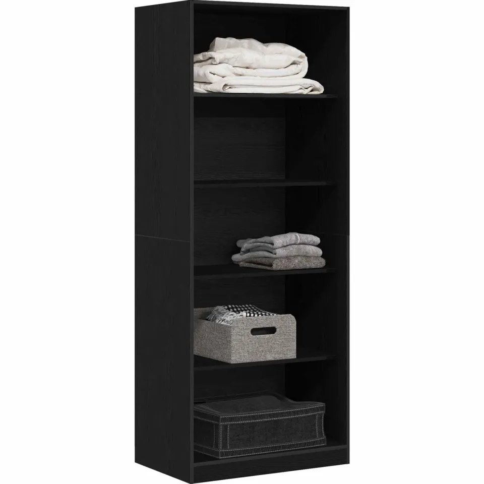vidaXL Kledingkast Zwart Eiken 80 x 50 x 200 cm Bewerkt hout