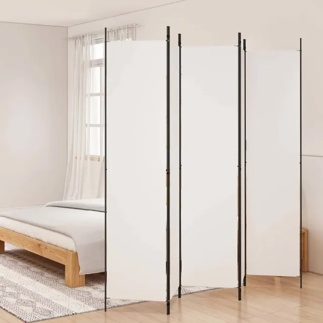 vidaXL Kamerscherm met 5 panelen 250x220 cm stof wit, foto 2