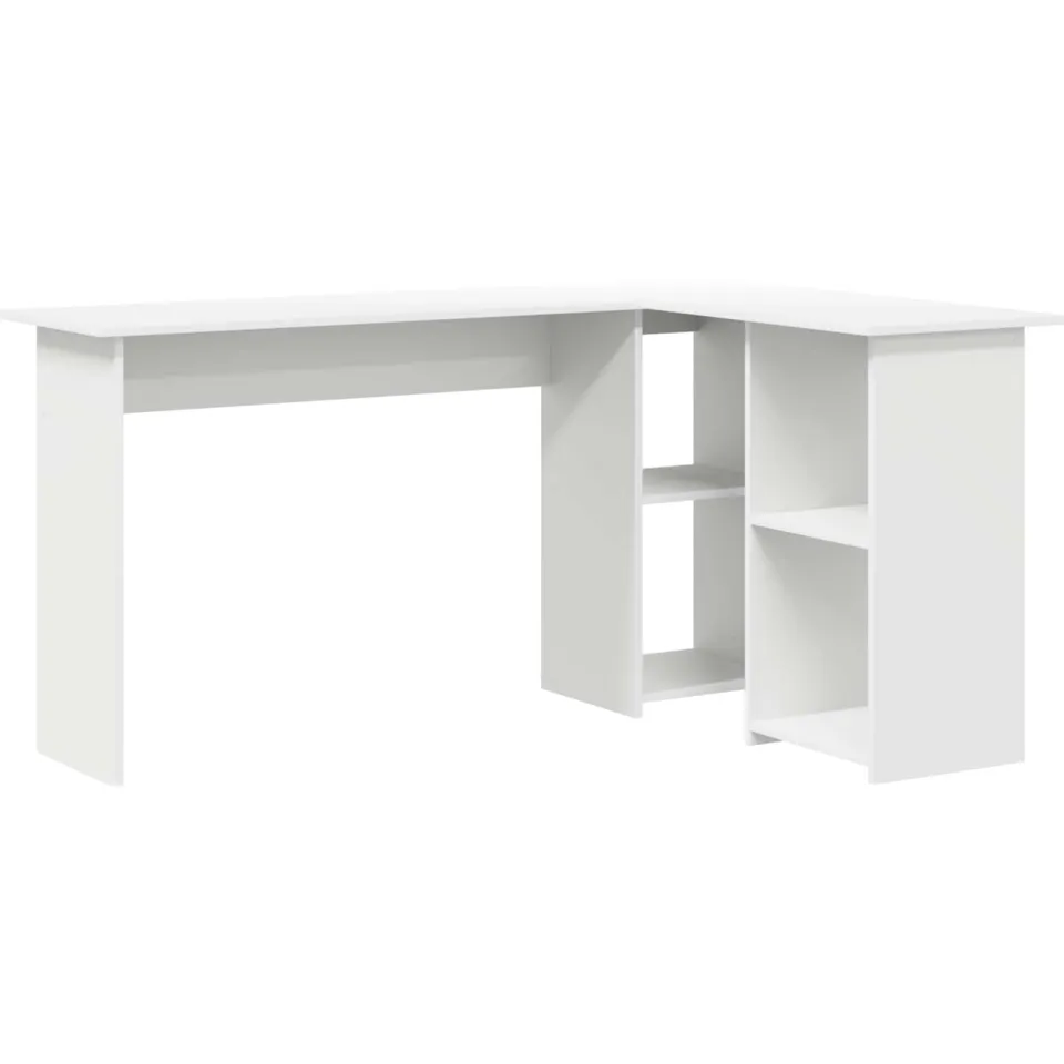 vidaXL Hoekbureau Wit 142 x 102 x 73 cm Bewerkt hout, foto 3