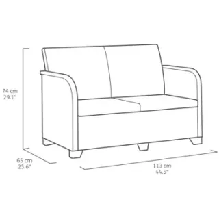Keter Loungeset Rosalie - Wicker/kunststof - Antraciet - 4 Personen, foto 5