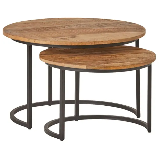 salontafel set Laos rond bruin