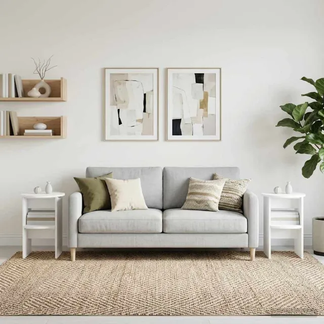 vidaXL Bijzetkast 2 st Wit Ø40 x 50 cm Geconstrueerd hout