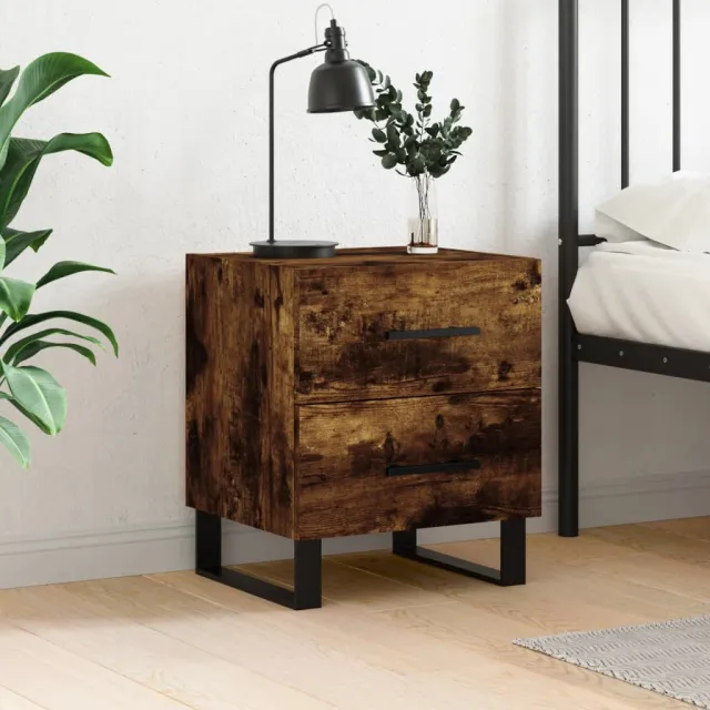 vidaXL Nachtkastje 40x35x47,5 cm bewerkt hout gerookt eikenkleurig, foto 2