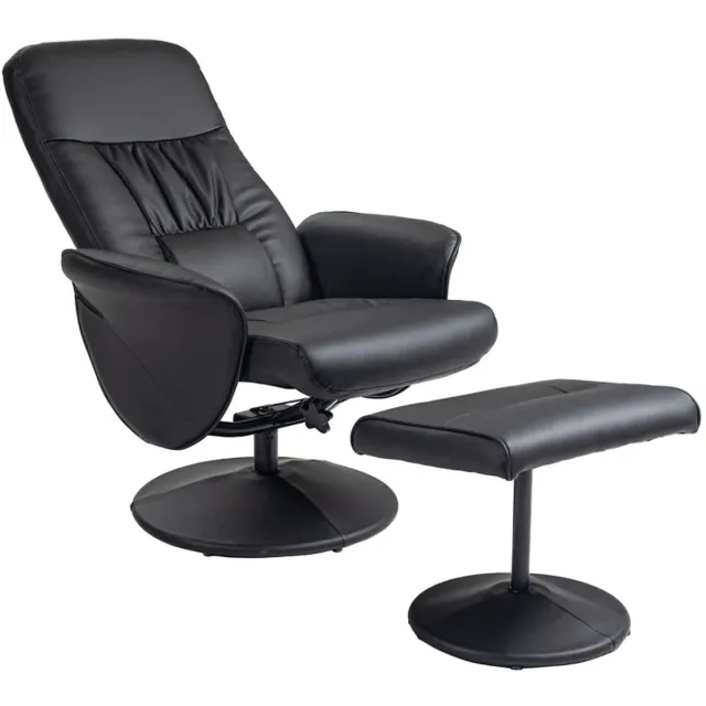 ZYLARO Relaxfauteuil met Voetenbank - Fauteuil - Moderne Relaxstoel - Kantelbaar tot 145° - Verstelbare Rugleuning - 360° Draaibaar - tot 160 kg - Relaxstoel - Ligstoel - TV Stoel - Loungestoel - Leesstoel - Zwart