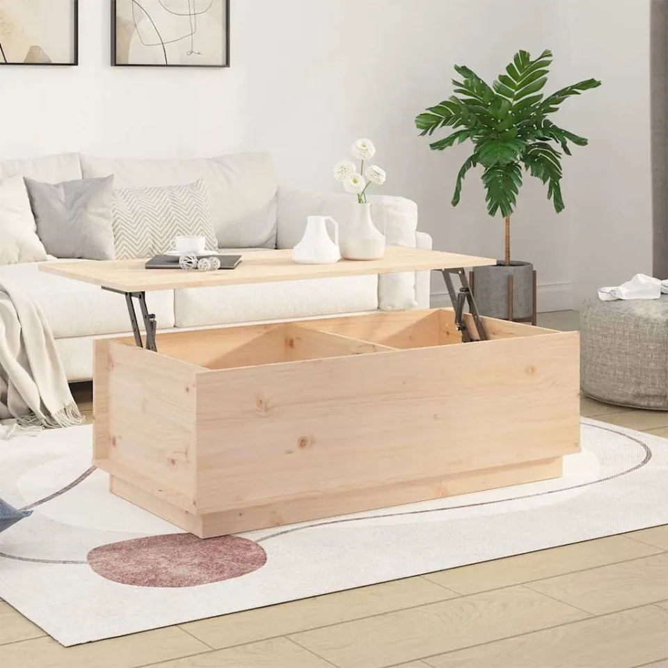 vidaXL Salontafel 100x50x35 cm massief grenenhout bruin, foto 3