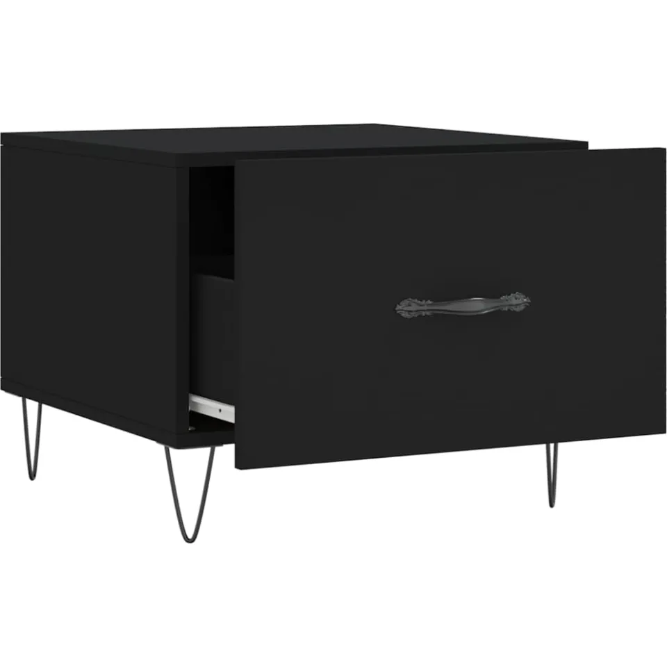 vidaXL Salontafel 50x50x40 cm bewerkt hout zwart, foto 5