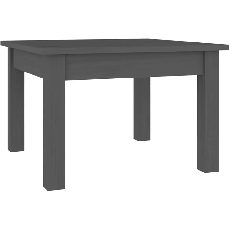 vidaXL Salontafel 45x45x30 cm massief grenenhout grijs, foto 3