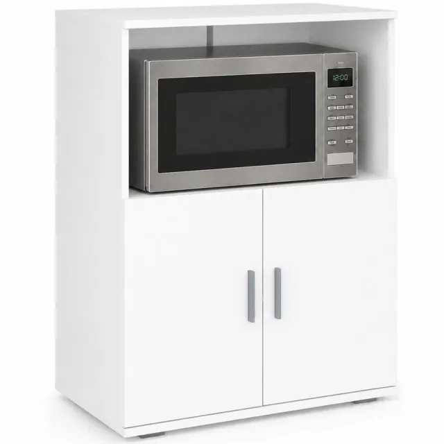 Vcm Küchenschrank mit 2 Türen und offenem Fach, 60 x 84 x 45 cm, Mikrowellenschrank und Vorratsschrank - Miwelo Weiß