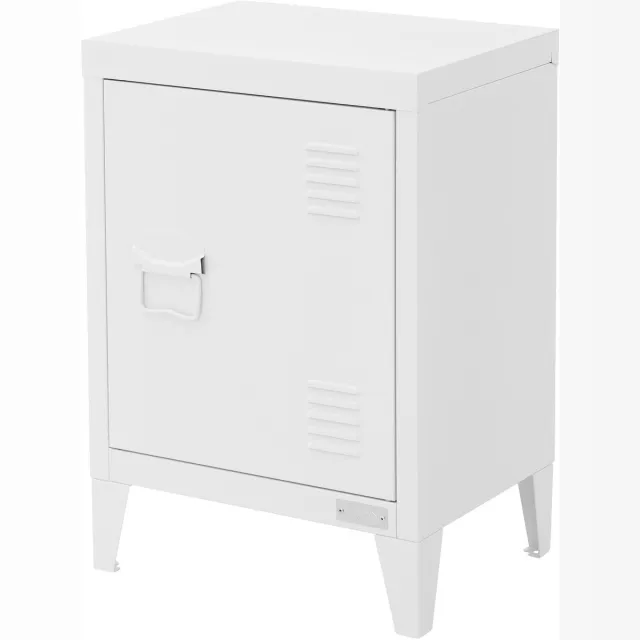 ml-design nachtkastje bedkastje metalen kastje wit 40x30x58 cm van staal linkerdeurgreep industrieel design slaapkamer nachtkastje enkele deur salontafel bijzettafel opbergkast archiefkast locker woonkamerkast stalen kast