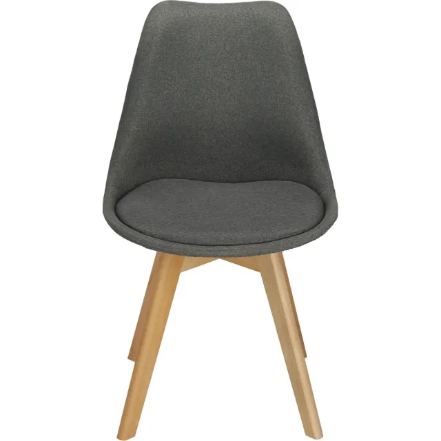 springos Scandinavische Stoel - Gestoffeerd - Grijs - Woonkamer - Keuken - Eetkamer - Interieur
