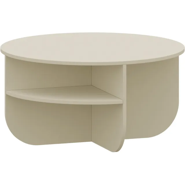 en.casa Salontafel Reykhon rond Ø80x41 cm havermout [en.casa]