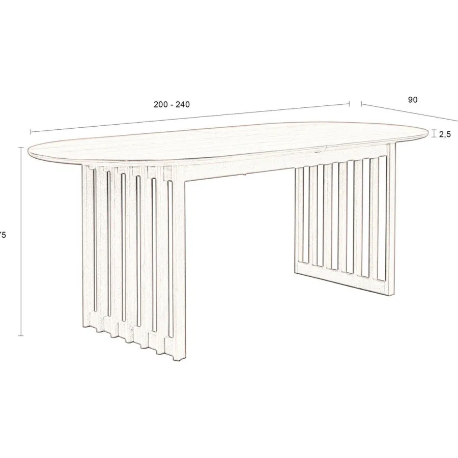 Dutchbone eetkamertafel Barlet bruin, foto 2