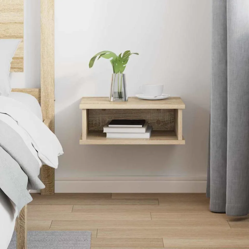 vidaXL Nachtkastje Sonoma Eiken 40 x 31 x 15 cm Bewerkt hout, foto 4