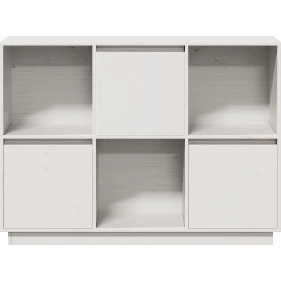 vidaXL Dressoir 110,5x35x80 cm massief grenenhout wit, foto 4