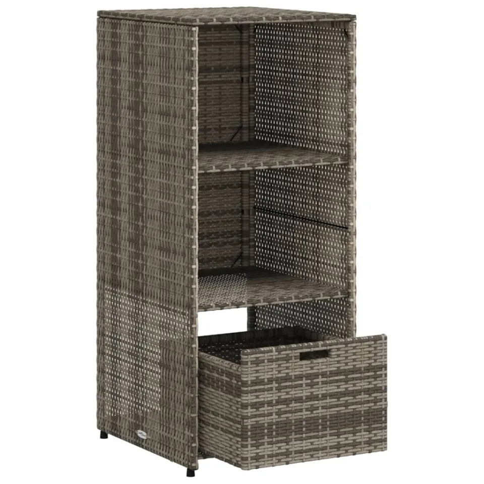 vidaXL Tuinkast 50x55x115 cm poly rattan grijs, foto 4