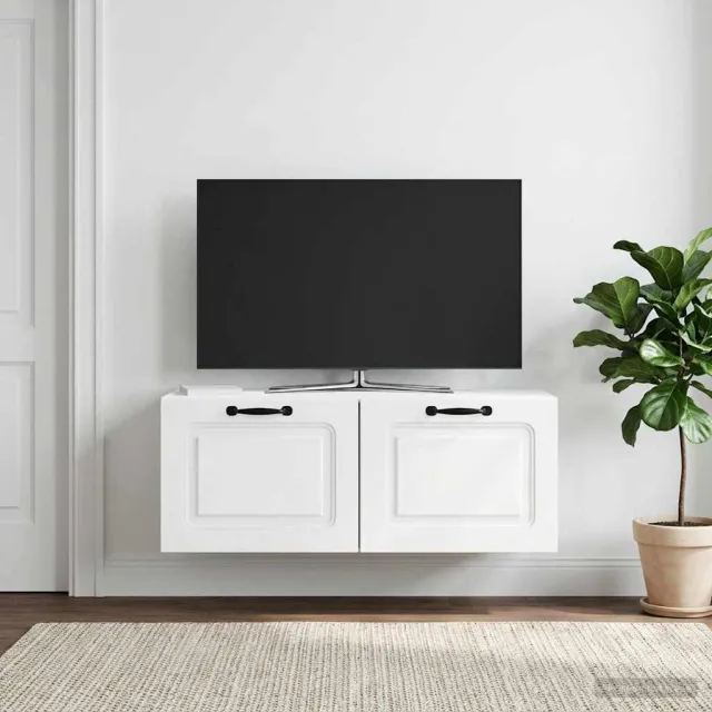 vidaXL Wandbeugel TV-kast Wit 78,5 x 31 x 30 cm Bewerkt hout