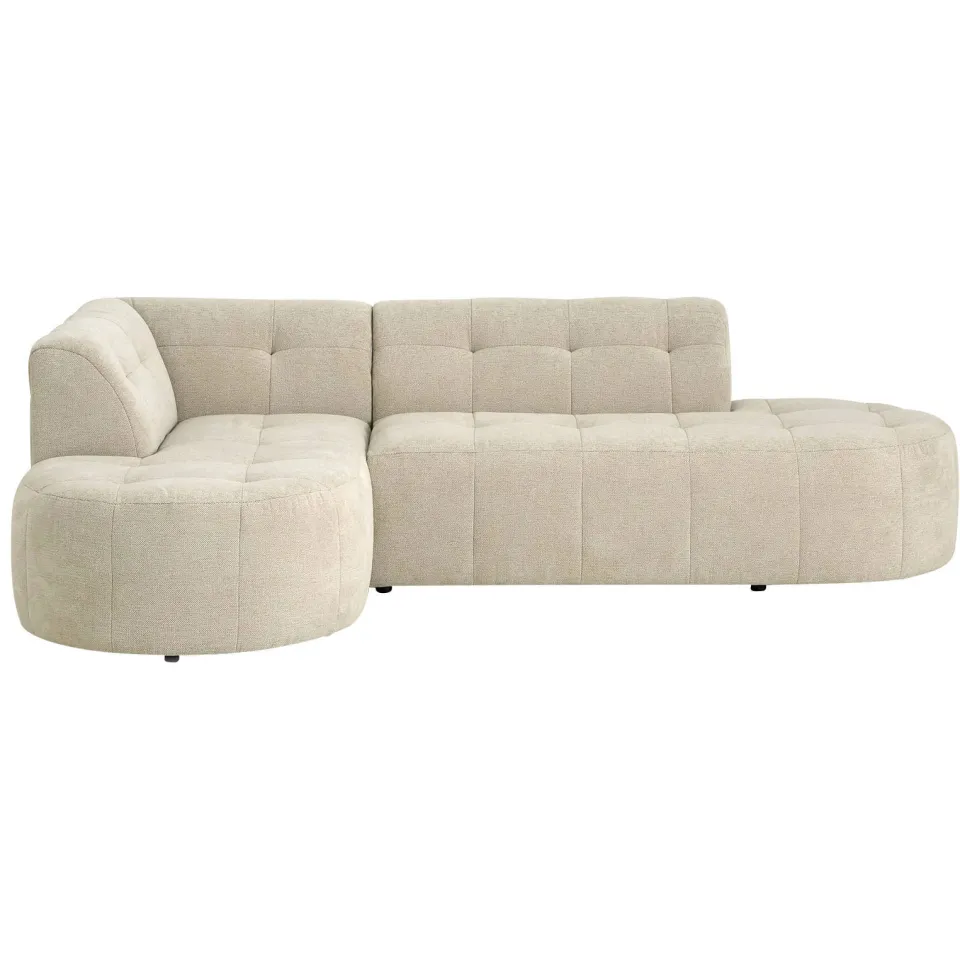 NOUS Living hoekbank met ronde hoek Aura - beige