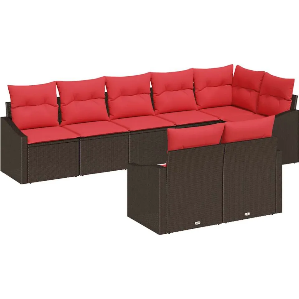 vidaXL Bankstel 8 st Bruin poly rattan