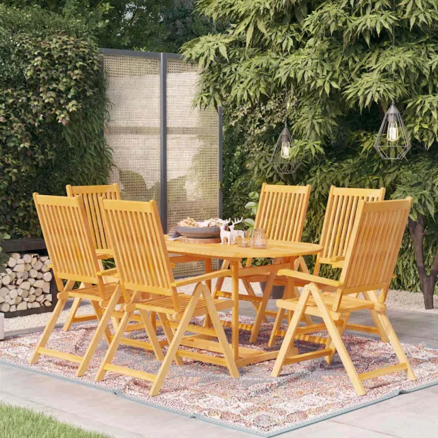 vidaXL 7-delige Tuinset massief teakhout bruin, foto 2