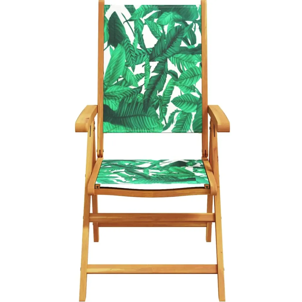 vidaXL 7-delige Tuinset bladpatroon stof en massief hout groen, foto 4