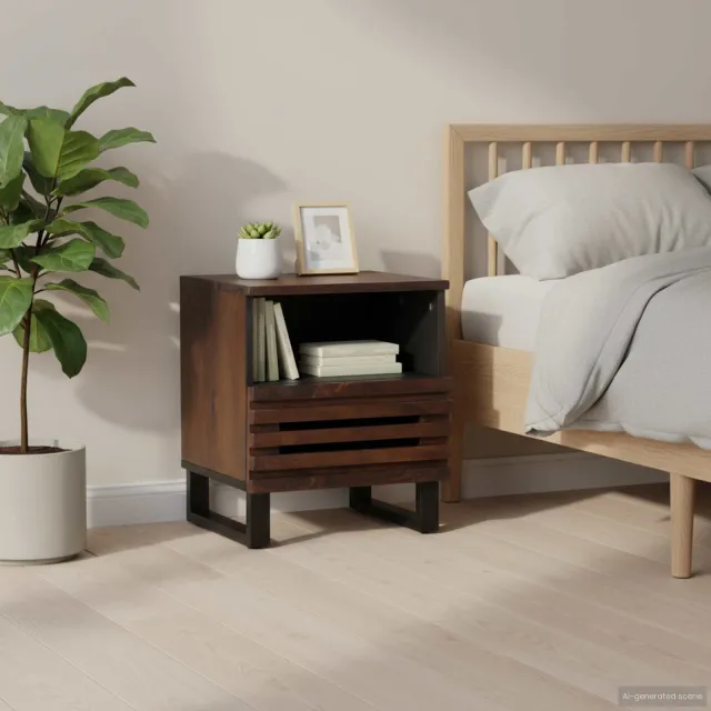 vidaXL Nachtkastjes 2 st 40x34x46 cm massief mangohout bruin, foto 2