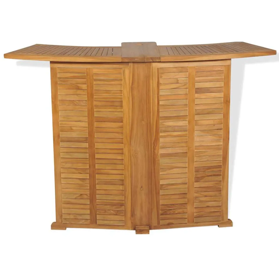 vidaXL Bartafel inklapbaar 155x53x105 cm massief teakhout bruin, foto 4