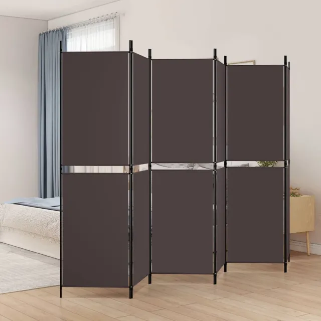 vidaXL Kamerscherm met 6 panelen 300x180 cm stof bruin, foto 2