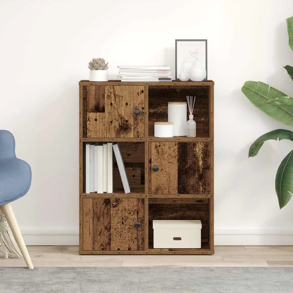 vidaXL Boekenkast 60x24x76,5 cm bewerkt hout oud houtkleurig bruin, foto 2